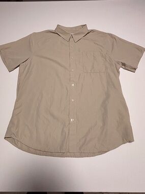 Marmot Mountain Works Hiking Ribstop Shirt ButtonDown Cream Mens XL Gorpcore